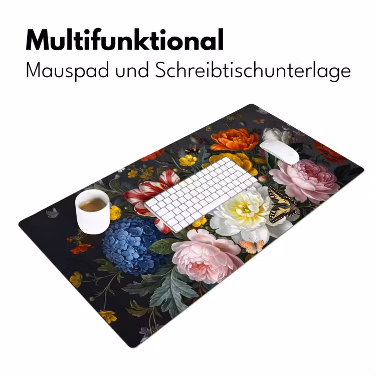Bloemen - Boeket - Klassiek - Kleurrijk - Natuur Muismat XXL klein -ysfeer4_duits