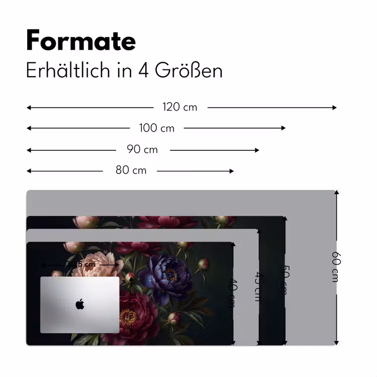 Bloemen - Boeket - Natuur - Modern - Donker Muismat XXL klein -ysfeer5_duits