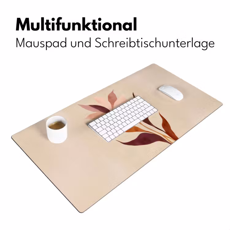Bloemen - Blaadjes - Minimalistisch - Roze Muismat XXL klein -ysfeer4_duits