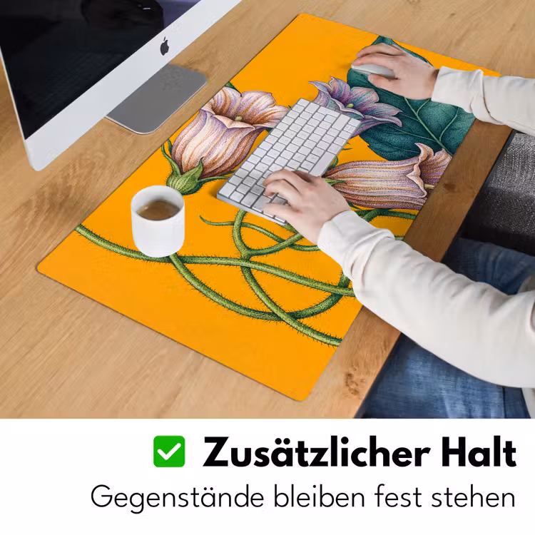 Schreibtischunterlage - Blumen – Botanik – Gelb - Bloemen - Botanisch - Geel Muismat XXL klein