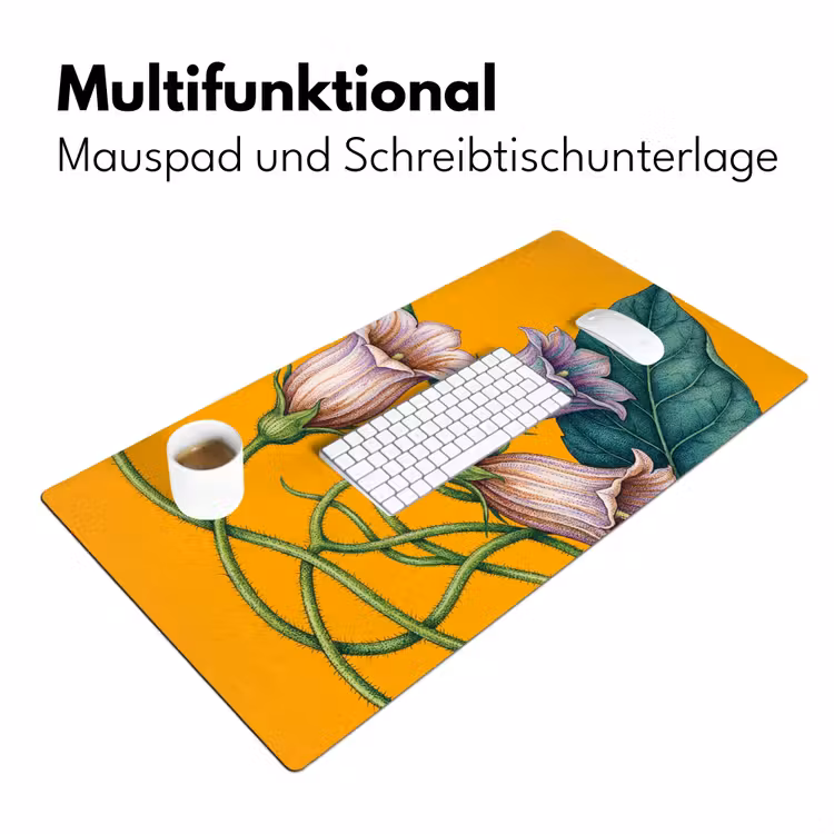 Schreibtischunterlage - Blumen – Botanik – Gelb - Bloemen - Botanisch - Geel Muismat XXL klein