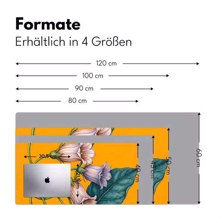 Schreibtischunterlage - Blumen – Botanik – Gelb - Bloemen - Botanisch - Geel Muismat XXL klein