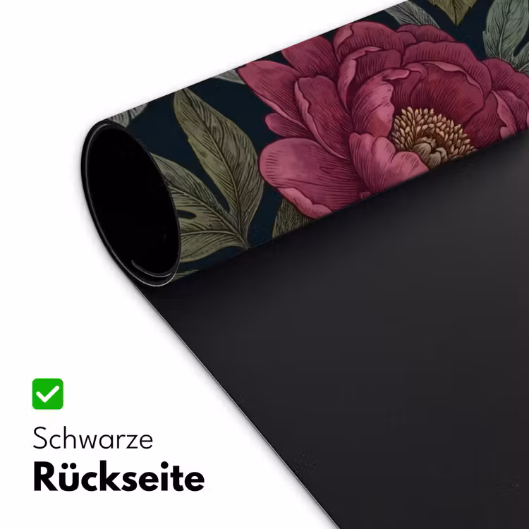 Bloemen - Botanisch - Illustratie - Donker - Vintage Muismat XXL klein -ysfeer2_duits