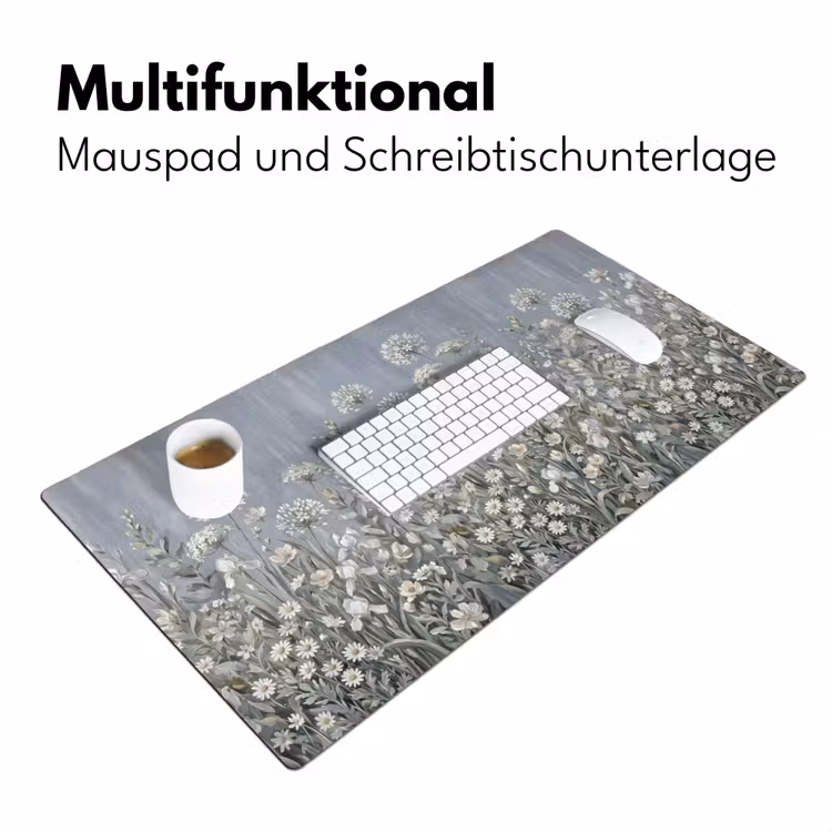 Bloemen - Botanisch - Blauw Muismat XXL klein -ysfeer4_duits