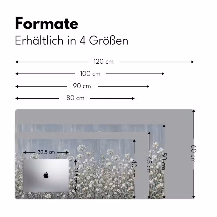 Bloemen - Botanisch - Blauw Muismat XXL klein -ysfeer5_duits