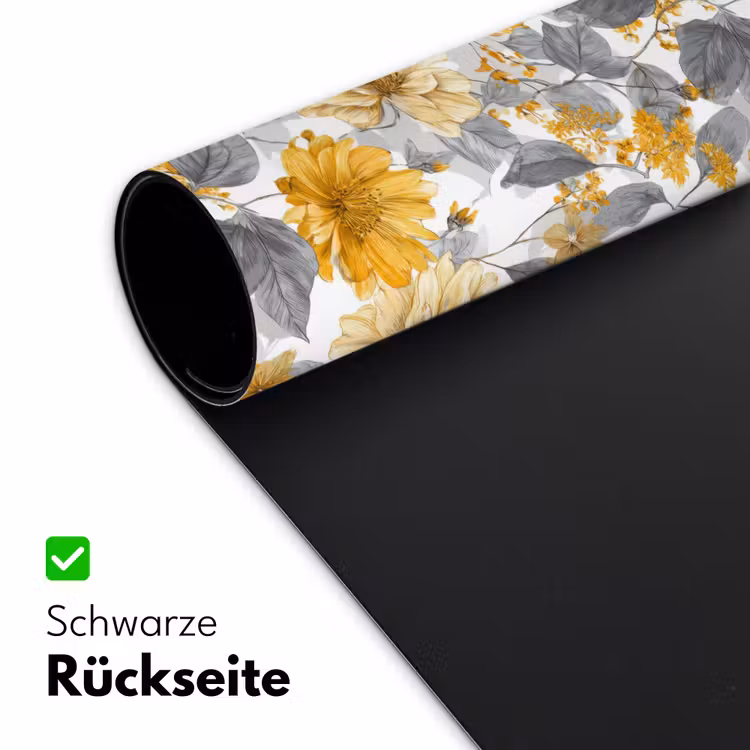 Bloemen - Botanisch - Elegant - Okergeel - Grijs Muismat XXL klein 681 -ysfeer2_duits