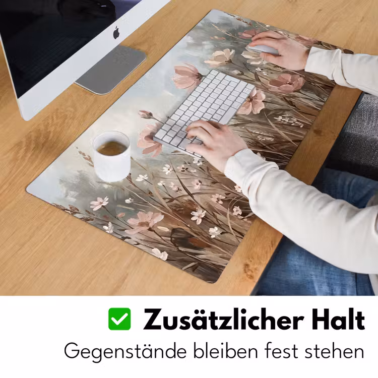 Bloemen - Botanisch - Schilderij - Pastel - Rustiek Muismat XXL klein -ysfeer3_duits