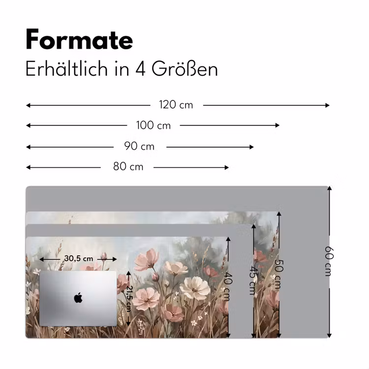 Bloemen - Botanisch - Schilderij - Pastel - Rustiek Muismat XXL klein -ysfeer5_duits