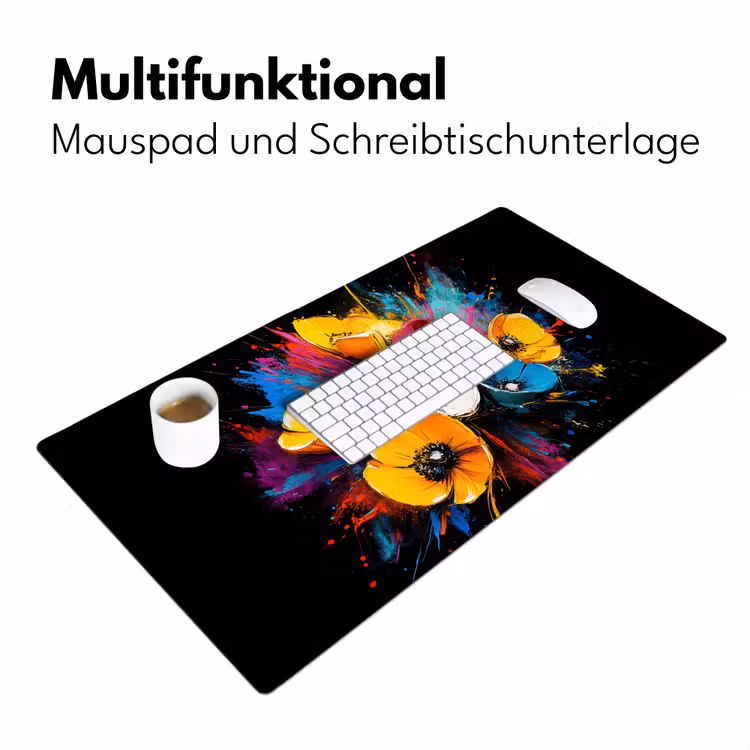Bloemen - Kleurrijk - Graffiti - Modern - Boeket Muismat XXL klein -ysfeer4_duits