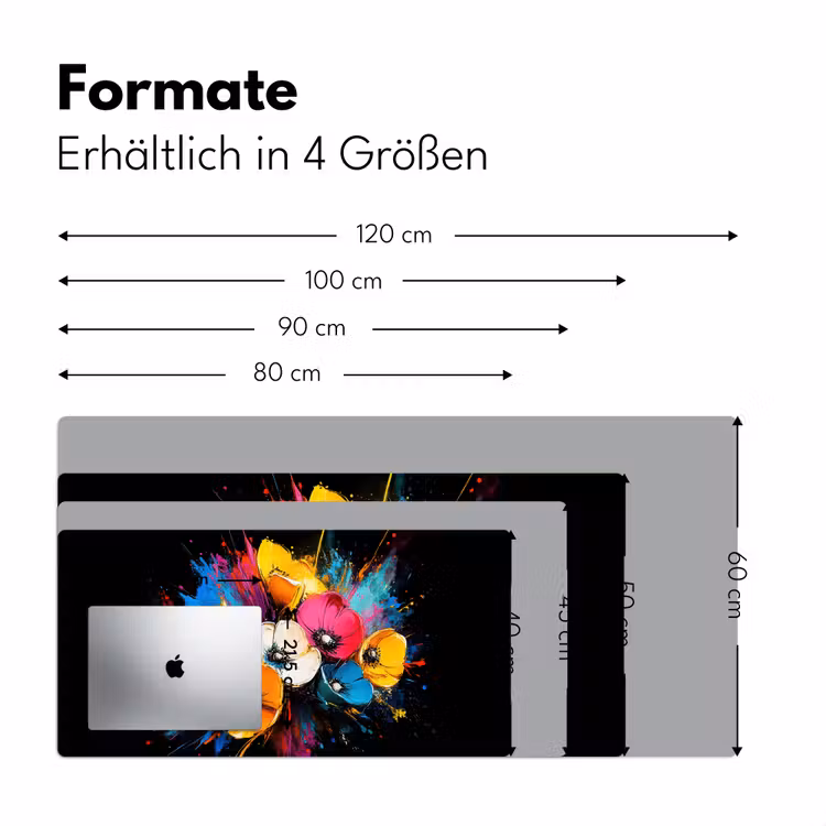 Bloemen - Kleurrijk - Graffiti - Modern - Boeket Muismat XXL klein -ysfeer5_duits