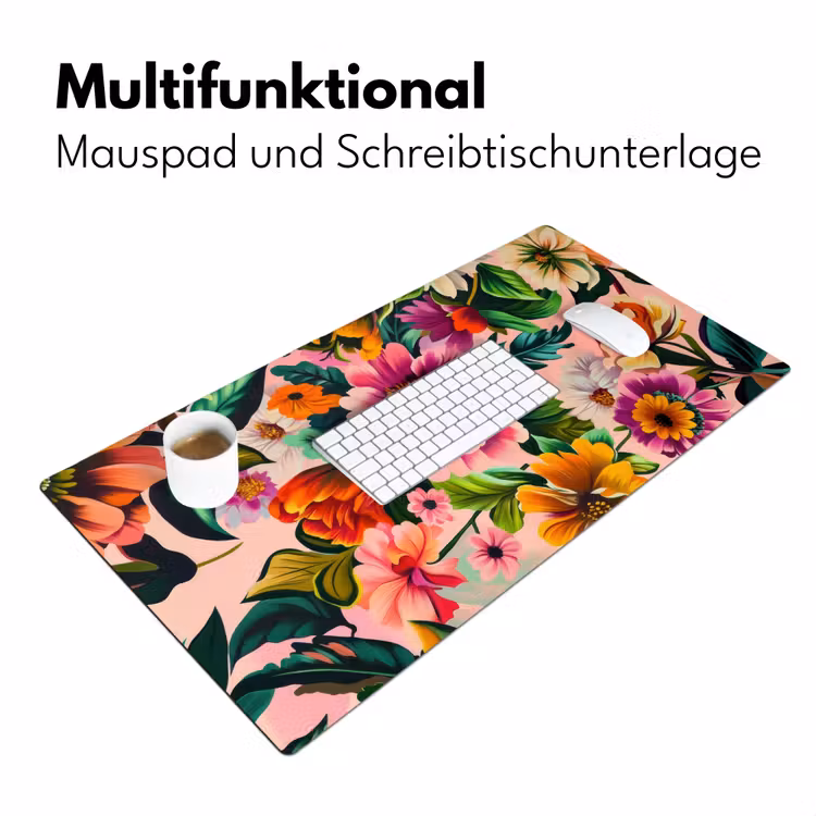 Bloemen - Kleurrijk - Roze Muismat XXL klein -ysfeer4_duits