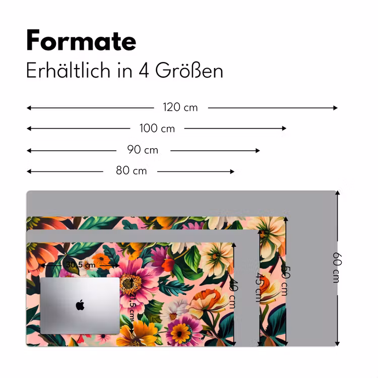 Bloemen - Kleurrijk - Roze Muismat XXL klein -ysfeer5_duits