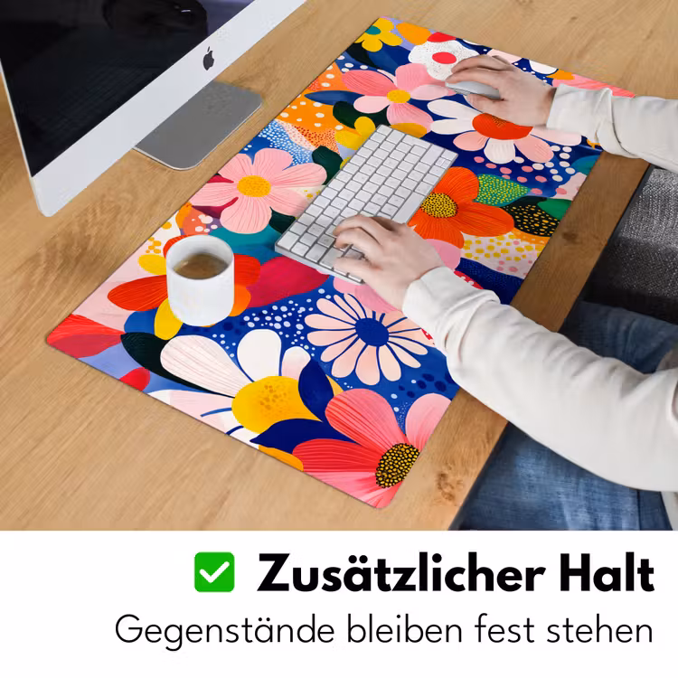 Bloemen - Kleurrijk - Stippen Muismat XXL klein -ysfeer3_duits