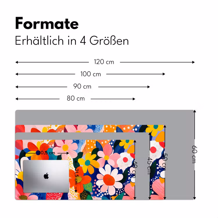 Bloemen - Kleurrijk - Stippen Muismat XXL klein -ysfeer5_duits