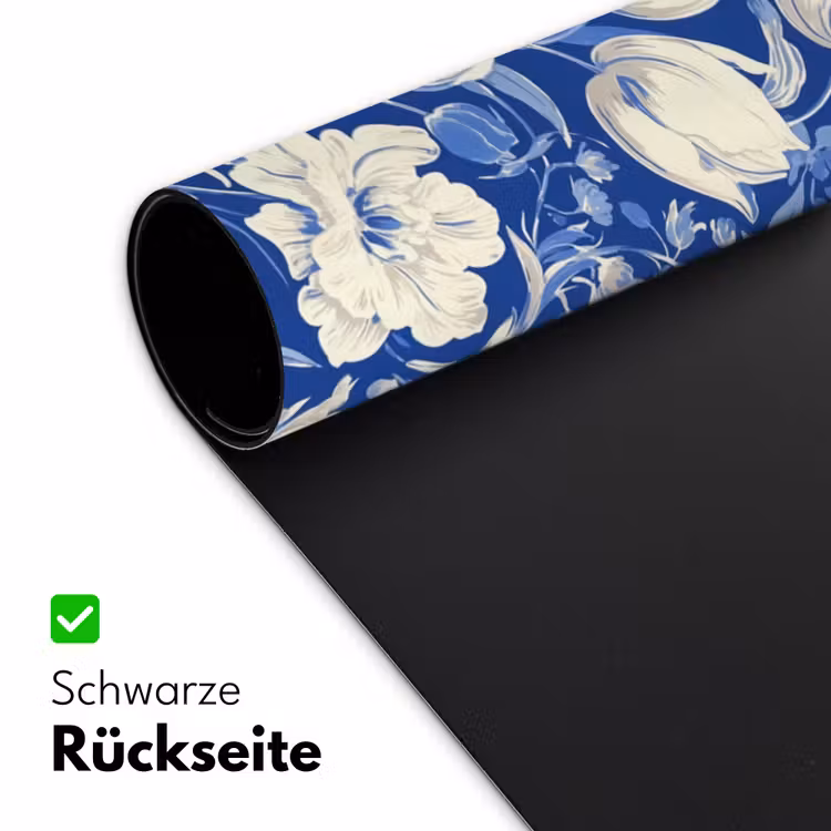 Bloemen - Delfts Blauw - Patroon - Tulp Muismat XXL klein -ysfeer2_duits