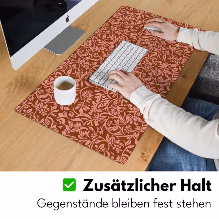 Bloemen - Print - Roze Muismat XXL klein 681 -ysfeer3_duits