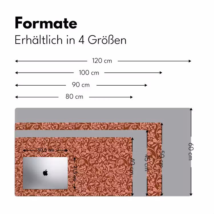Bloemen - Print - Roze Muismat XXL klein 681 -ysfeer5_duits