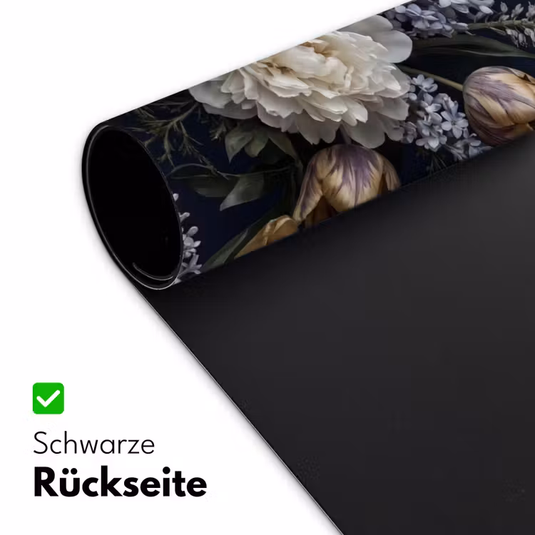 Bloemen - Donker - Elegant - Natuur - Wit Muismat XXL klein -ysfeer2_duits