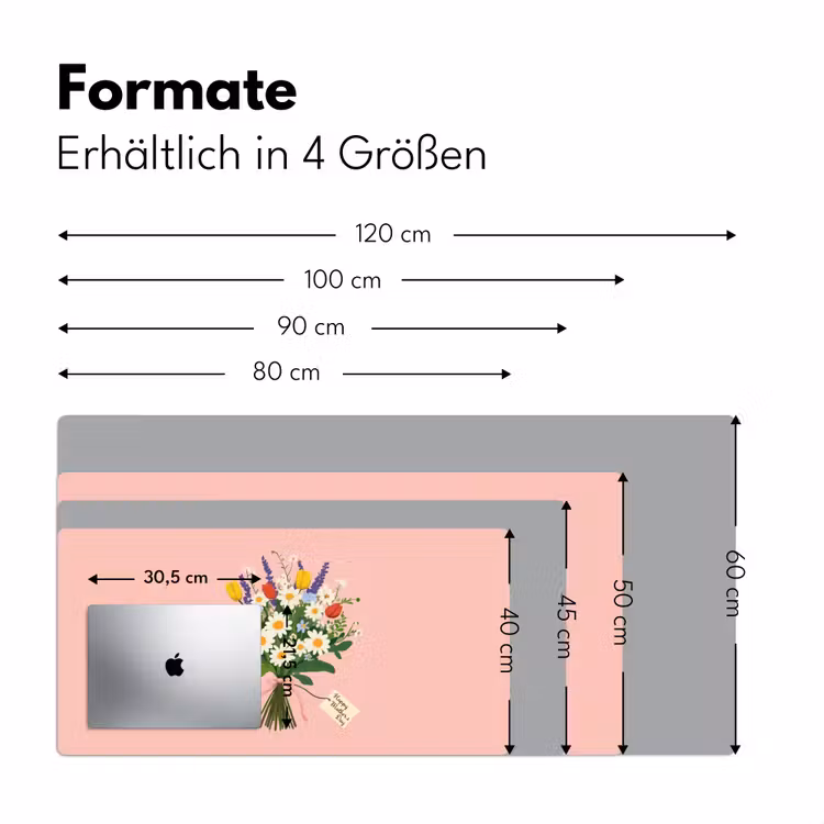 Bloemen - Lint - Kaartje Muismat XXL klein -ysfeer5_duits