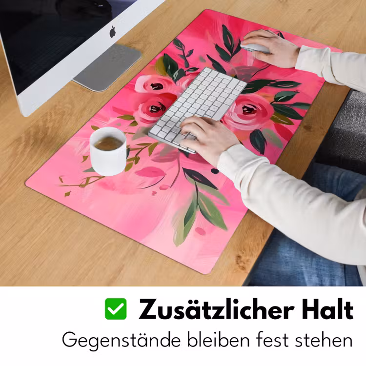 Bloemen - Verf - Roze Muismat XXL klein -ysfeer3_duits