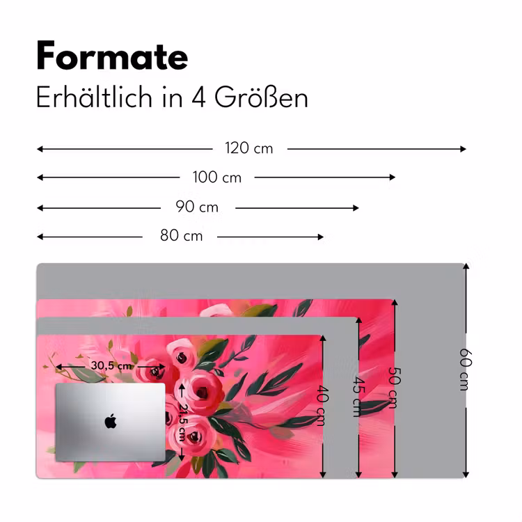 Bloemen - Verf - Roze Muismat XXL klein -ysfeer5_duits