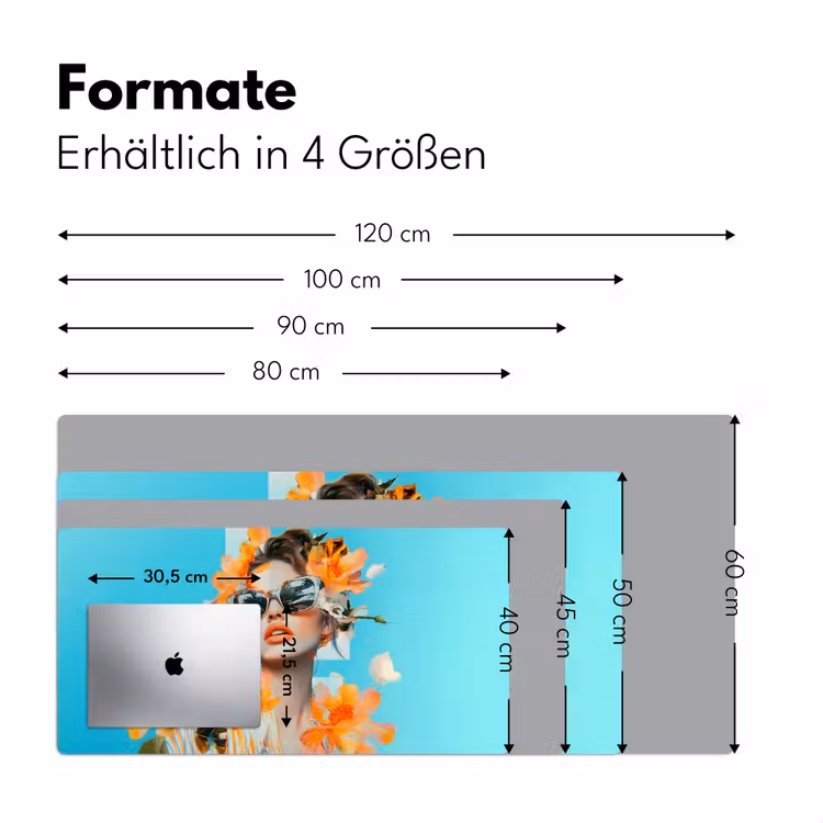 Bloemen - Vrouw - Zonnebril - Blauw Muismat XXL klein -ysfeer5_duits
