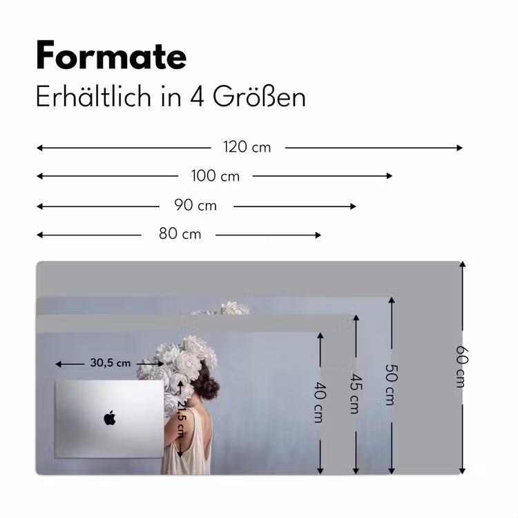 Bloemen - Vrouw - Wit Muismat XXL klein -ysfeer5_duits