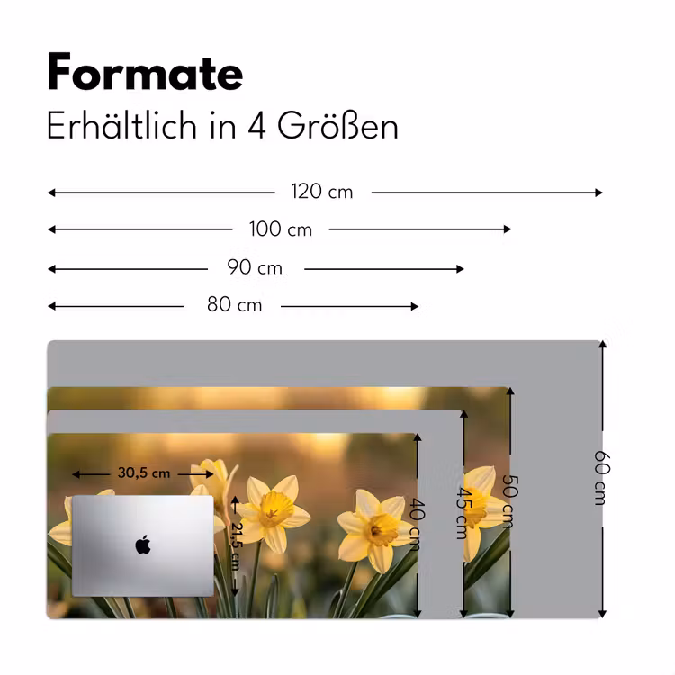 Bloemen - Geel - Wazig Muismat XXL klein -ysfeer5_duits