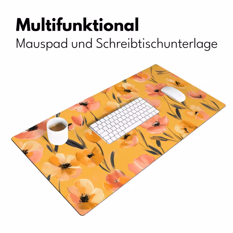 Bloemen - Geschilderd - Geel Muismat XXL klein -ysfeer4_duits