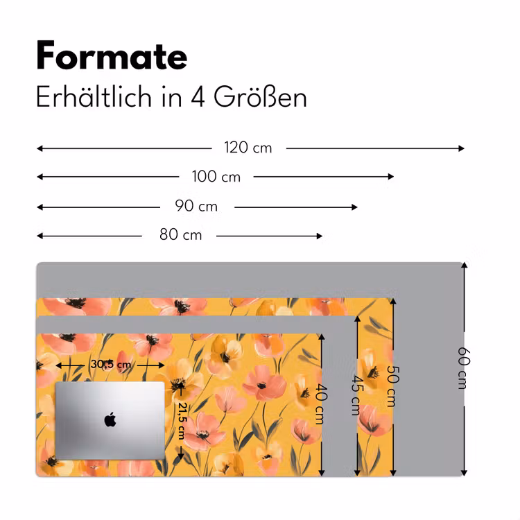Bloemen - Geschilderd - Geel Muismat XXL klein -ysfeer5_duits