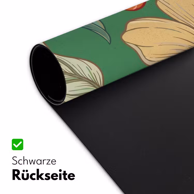Schreibtischunterlage - Blumen – Grün – Illustration - Bloemen - Groen - Illustratie Muismat XXL klein