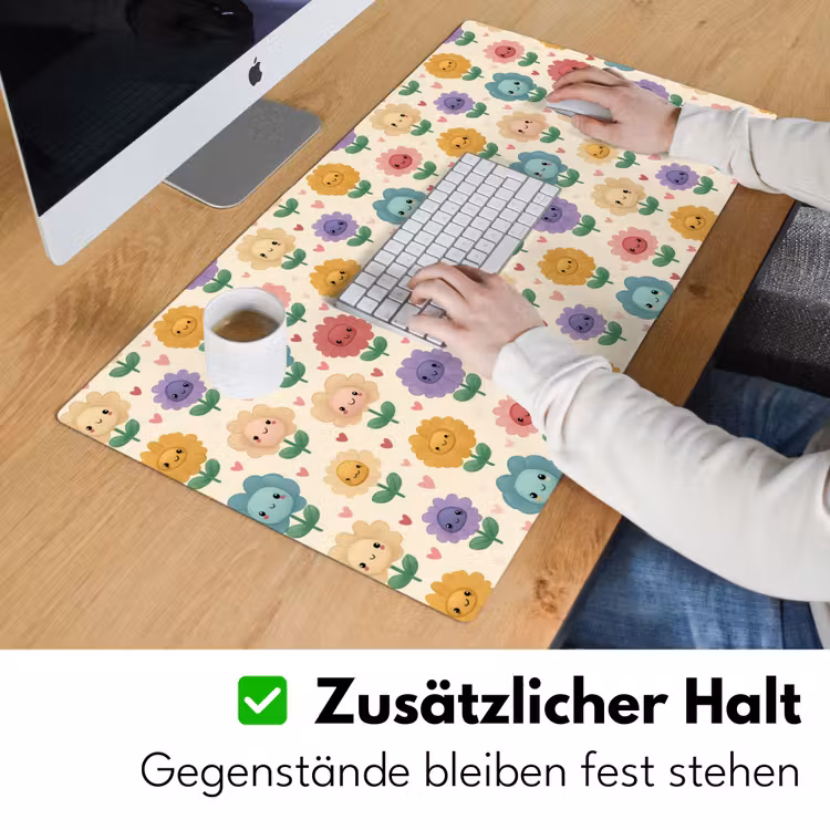 Bloemen - Hartjes - Kleurrijk Muismat XXL klein 681 -ysfeer3_duits