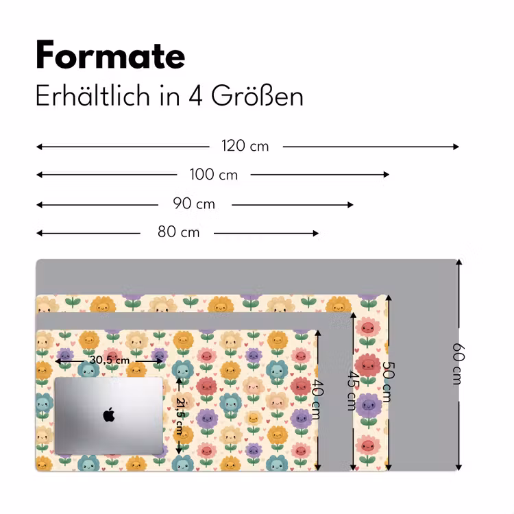 Bloemen - Hartjes - Kleurrijk Muismat XXL klein 681 -ysfeer5_duits