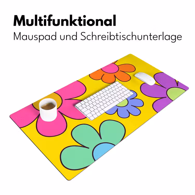 Bloemen - Illustratie - Kleurrijk Muismat XXL klein -ysfeer4_duits