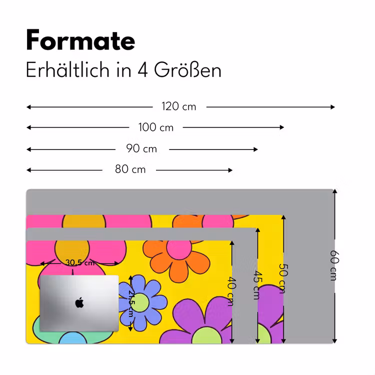 Bloemen - Illustratie - Kleurrijk Muismat XXL klein -ysfeer5_duits