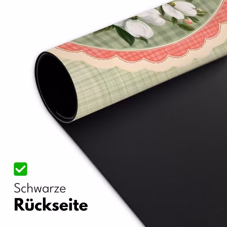 Bloemen - Illustratie - Geruit - Groen Muismat XXL klein -ysfeer2_duits