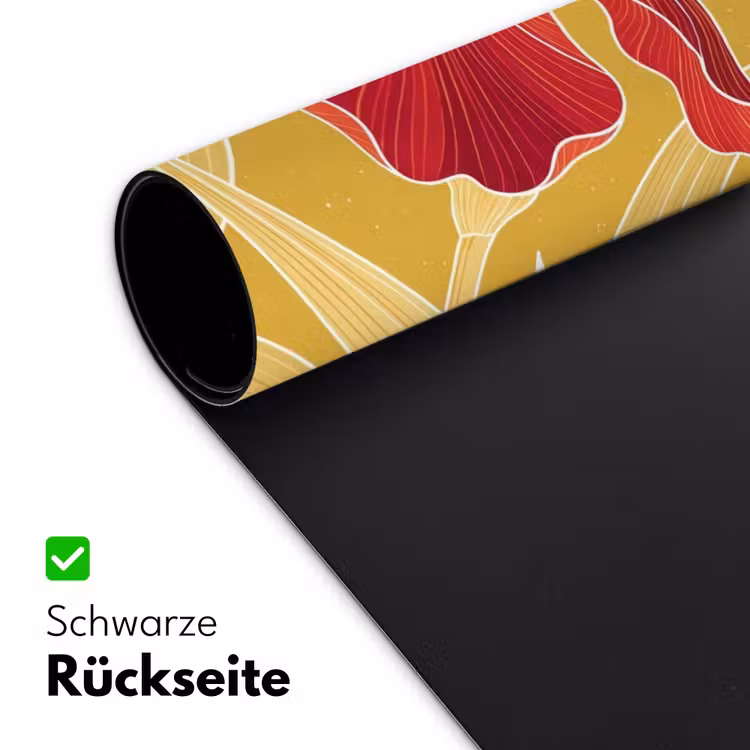 Schreibtischunterlage - Blumen – Illustration – Rot - Bloemen - Illustratie - Rood Muismat XXL klein