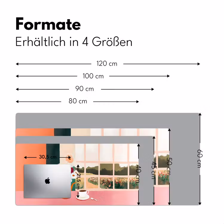 Bloemen - Koffie - Raam Muismat XXL klein -ysfeer5_duits