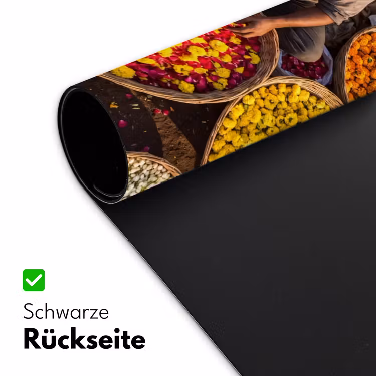 Schreibtischunterlage - Blumen – Markt – Bunt - Bloemen - Markt - Kleurrijk Muismat XXL klein