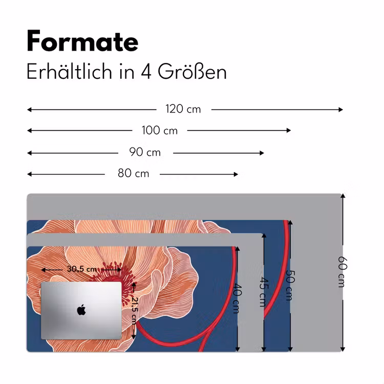 Schreibtischunterlage - Blumen – Modern – Abstrakt - Bloemen - Modern - Abstract Muismat XXL klein