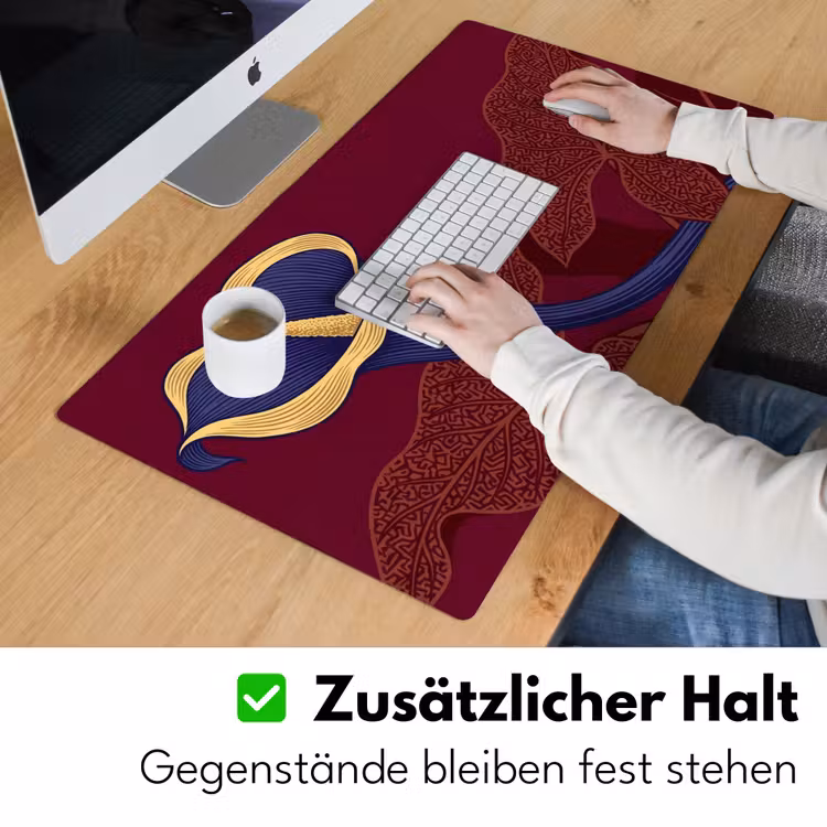 Schreibtischunterlage - Blumen – Modern – Lila - Bloemen - Modern - Paars Muismat XXL klein