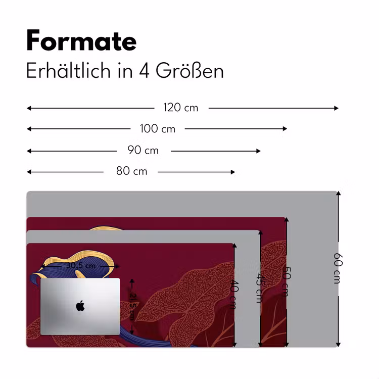 Schreibtischunterlage - Blumen – Modern – Lila - Bloemen - Modern - Paars Muismat XXL klein