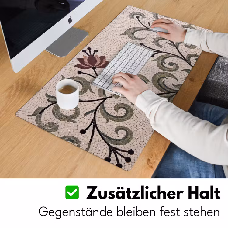 Bloemen - Mozaïek - Patroon - Abstract - Groen Muismat XXL klein -ysfeer3_duits