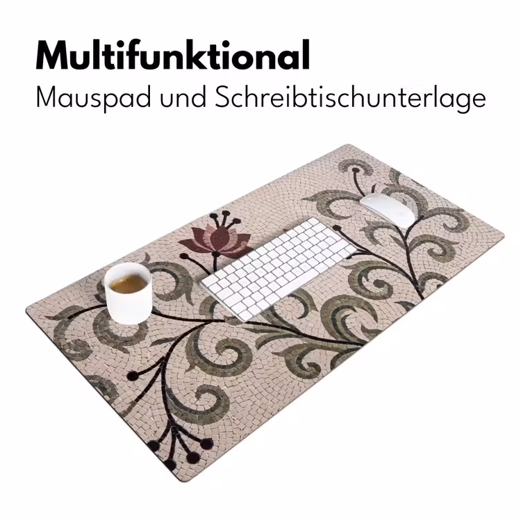 Bloemen - Mozaïek - Patroon - Abstract - Groen Muismat XXL klein -ysfeer4_duits
