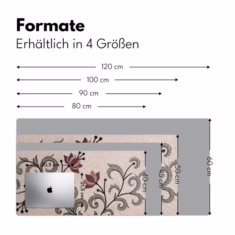Bloemen - Mozaïek - Patroon - Abstract - Groen Muismat XXL klein -ysfeer5_duits