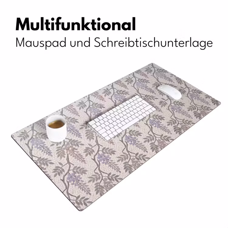 Bloemen - Mozaïek - Natuur - Patroon - Paars Muismat XXL klein -ysfeer4_duits