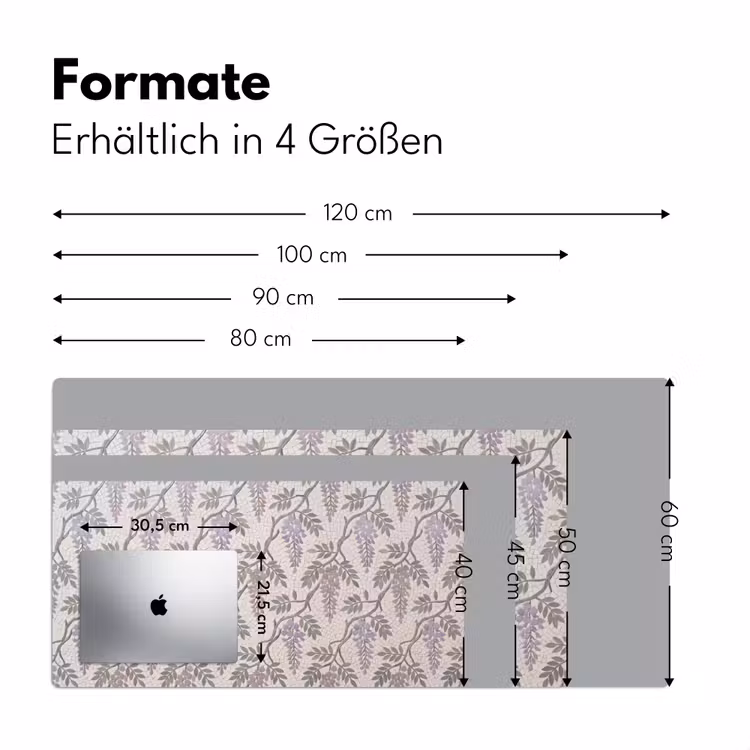 Bloemen - Mozaïek - Natuur - Patroon - Paars Muismat XXL klein -ysfeer5_duits
