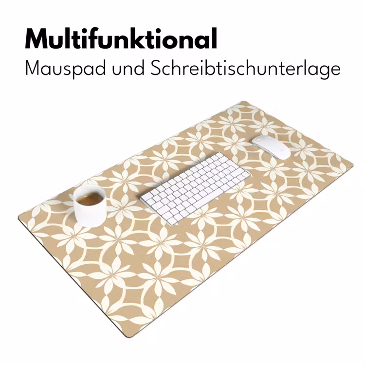 Bloemen - Patroon - Beige Muismat XXL klein 681 -ysfeer4_duits