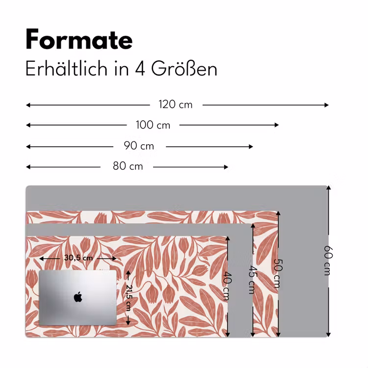 Bloemen - Patroon - Modern - Natuur - Bruin Muismat XXL klein -ysfeer5_duits