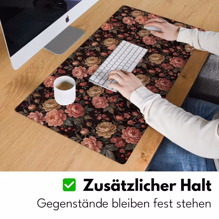 Bloemen - Patroon - Natuur - Vintage - Roze Muismat XXL klein -ysfeer3_duits